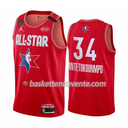 Maillot Basket Milwaukee Bucks Giannis Antetokounmpo 34 2020 All-Star Jordan Brand Rouge Swingman - Homme
